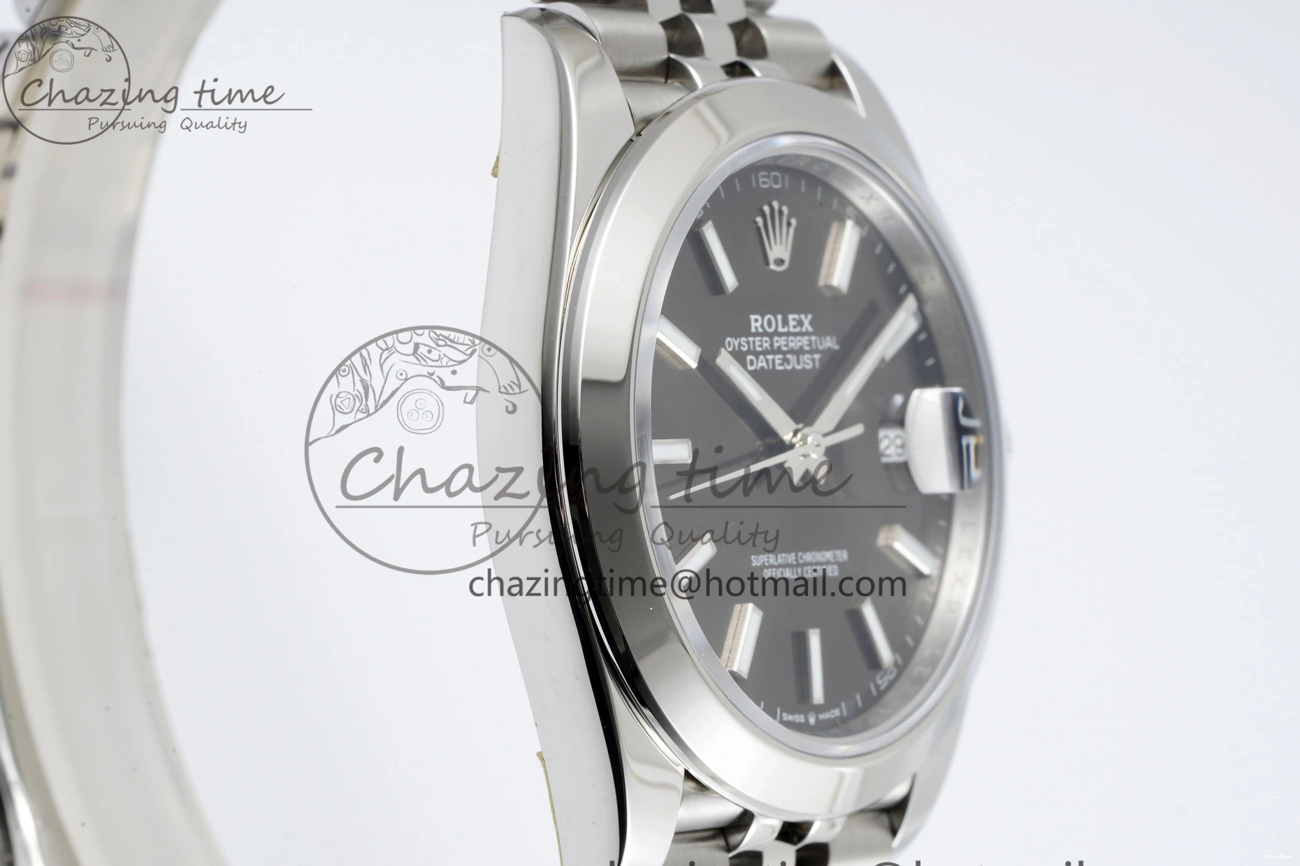 MiroTime 0503 OdorResistant DateJust 41 SS Polished Bezel KING 1:1 Best Edition 904L Steel Gray Stick Dial on Jubilee Bracelet VR 2207